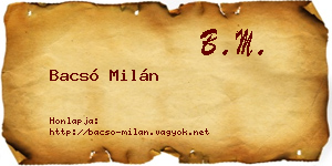 Bacsó Milán névjegykártya